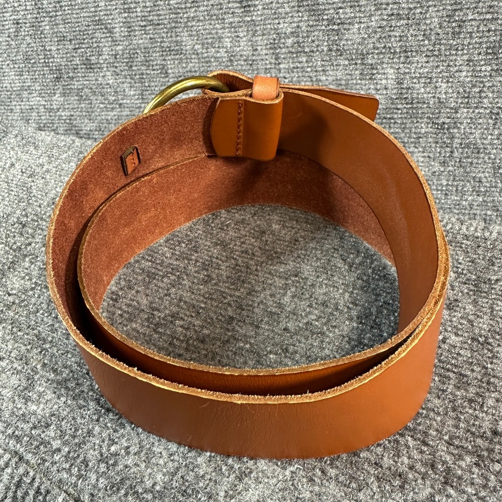 Banana Republic Cognac Brown Cow Leather O-Ring Buckle Belt Womens Size M - Picture 14 of 15